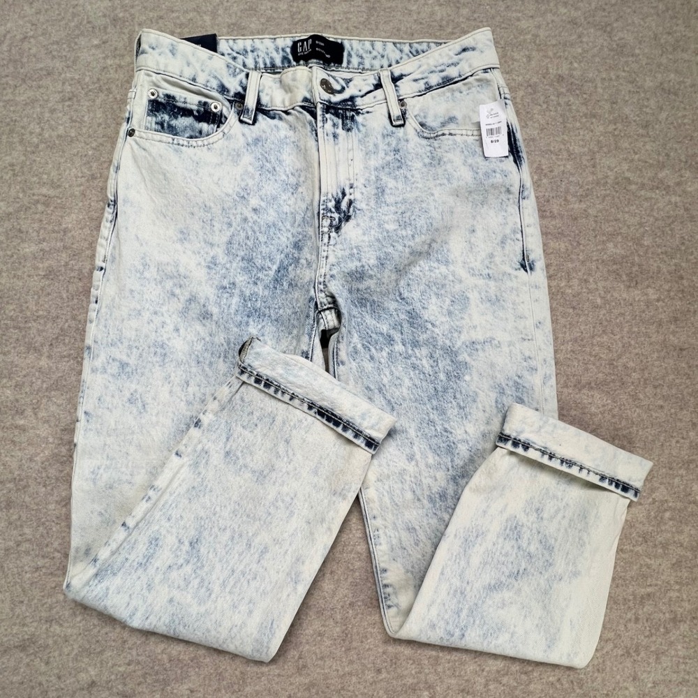 GAP‎ Universal Slim Boyfriend Jeans Acid Wash Denim Size 8/29R